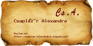Csaplár Alexandra névjegykártya