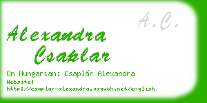 alexandra csaplar business card